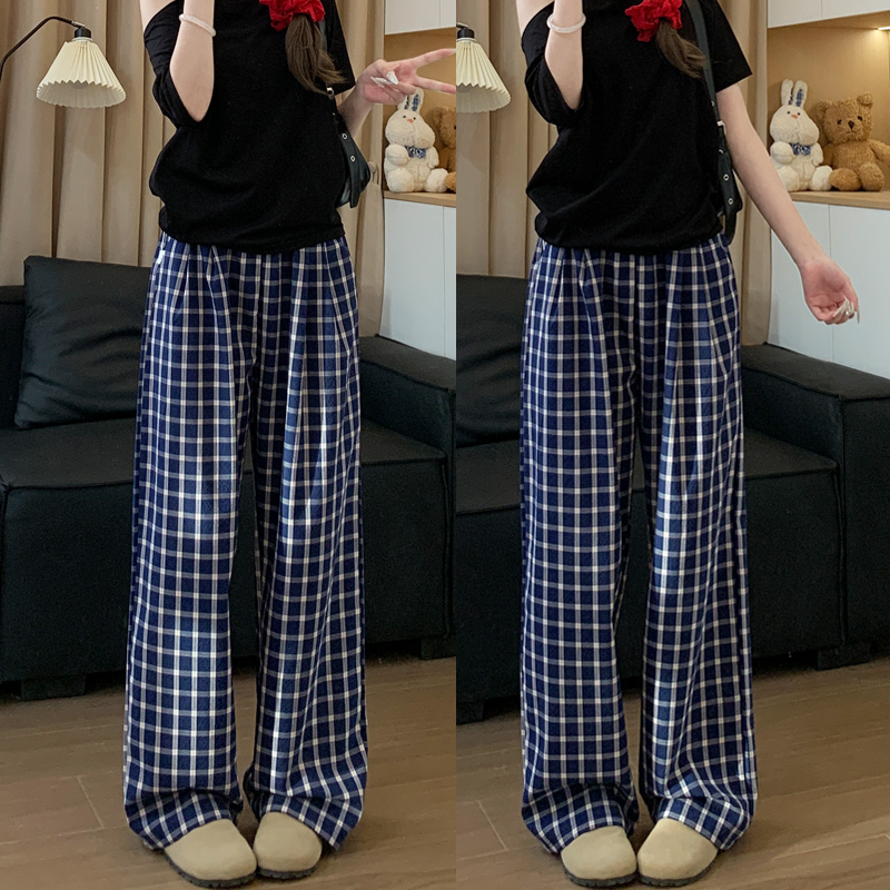 チェックパンツ　ゆったりくつろぎパンツ