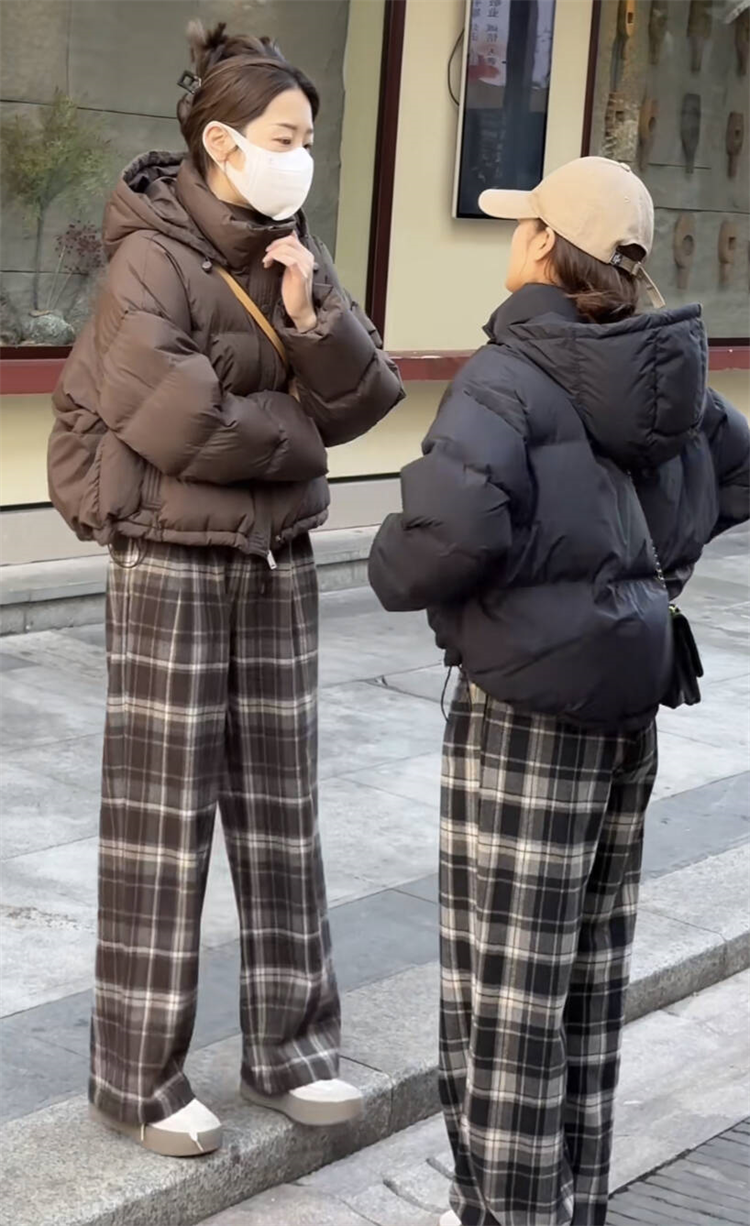 チェックパンツ クラシカルチェックワイドパンツ