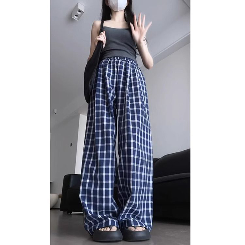チェックパンツ 大きいサイズ対応ゆったりチェックワイドパンツ