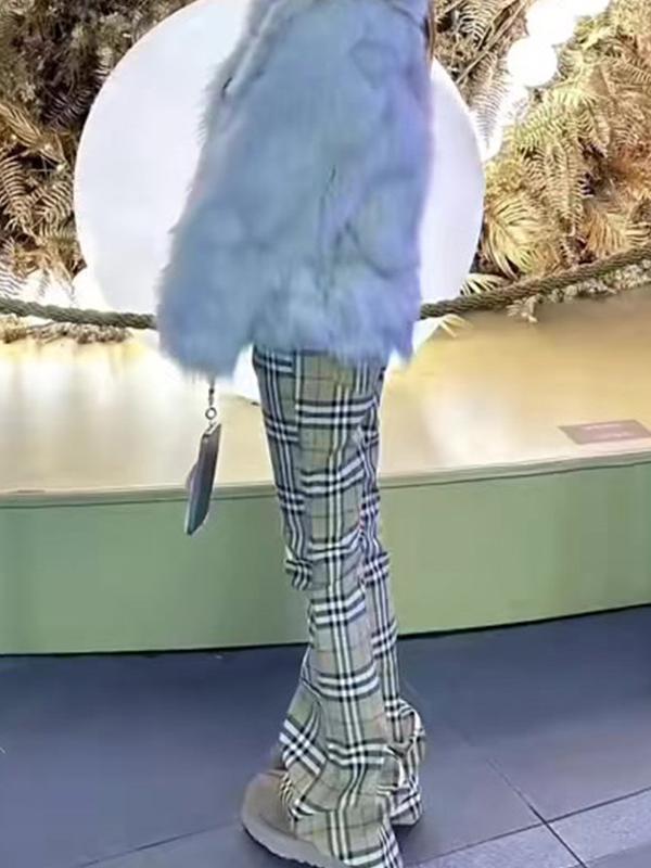 チェックパンツ チェックパンツ 伝統格子模様すっきりスキニーパンツ
