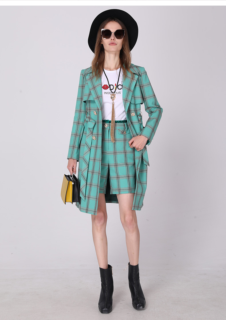 チェックパンツ モダンチェック柄ショートパンツスーツ