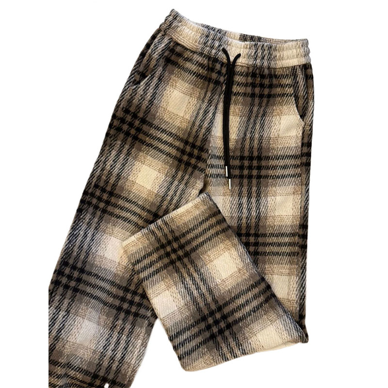 チェックパンツ お出かけタータンチェックワイドパンツ