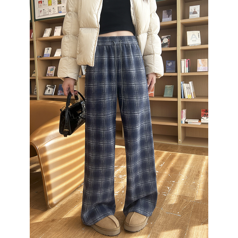 チェックパンツ ふんわりタータンチェックワイドパンツ