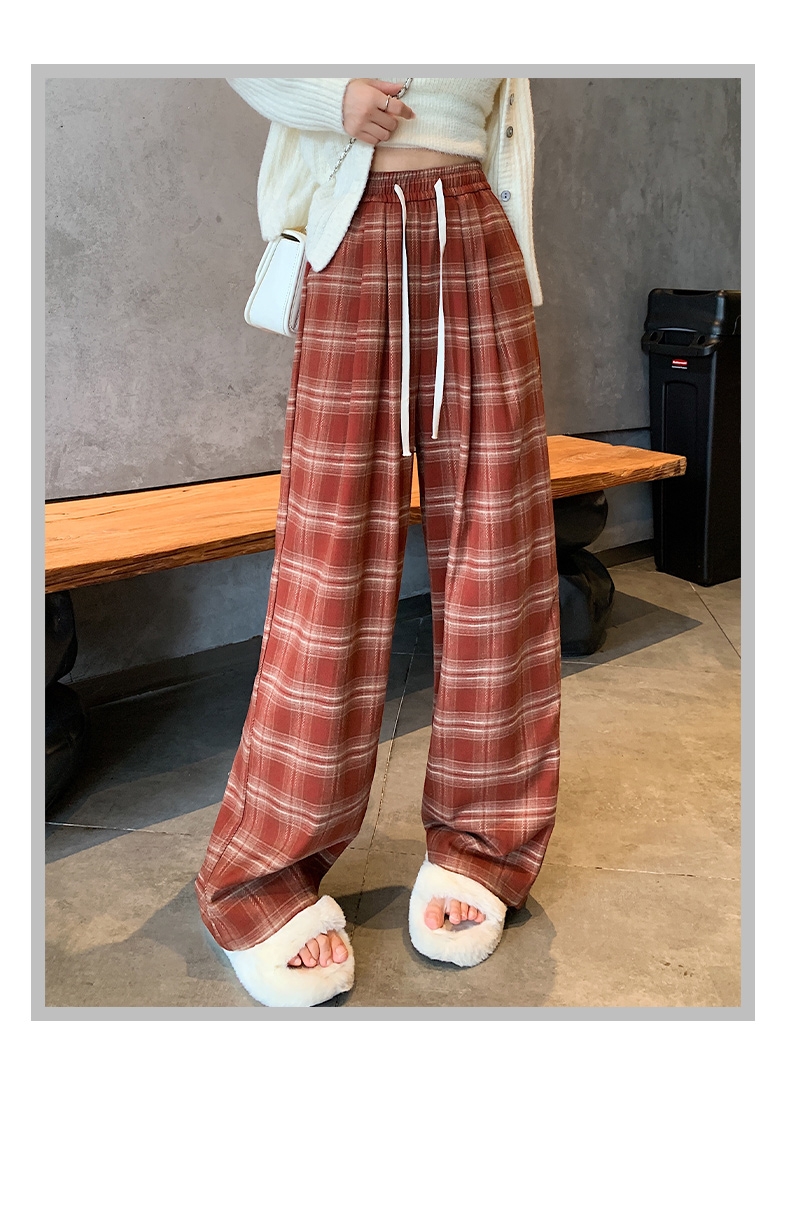 チェックパンツ ゆったりチェックワイドパンツ