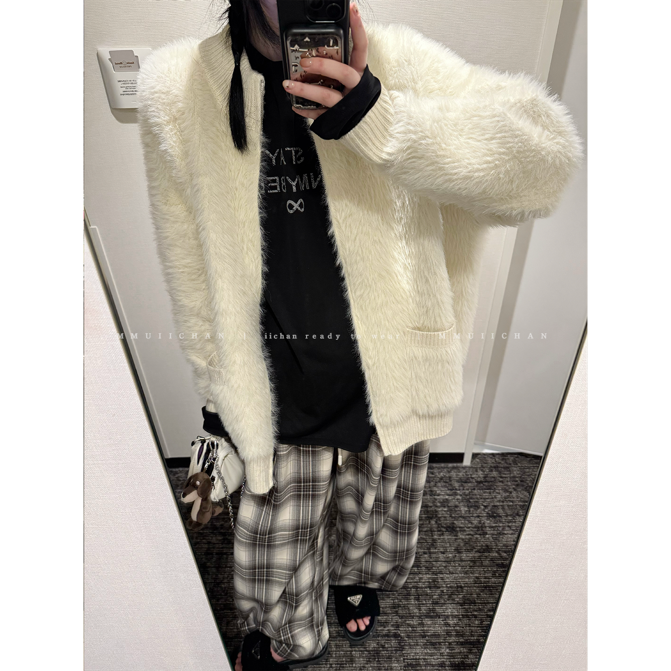 チェックパンツ オーバーサイズ タータンワイドパンツ