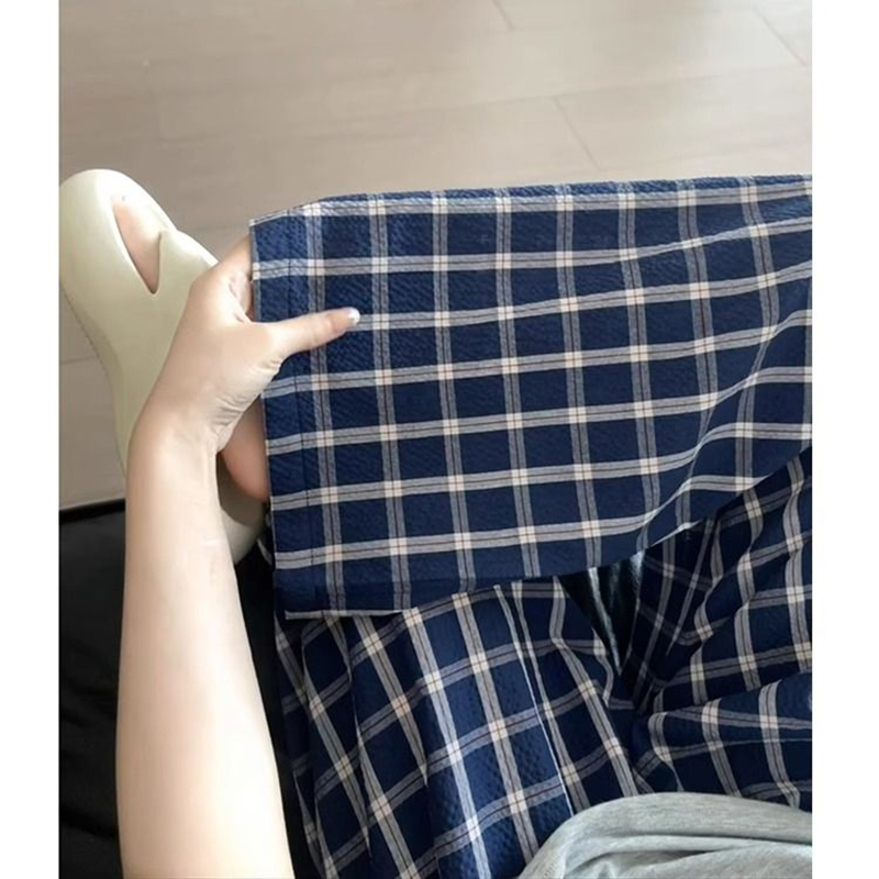 チェックパンツ 大きいサイズ対応ゆったりチェックワイドパンツ