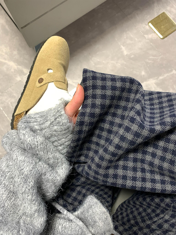チェックパンツ ゆったりチェックワイドパンツ