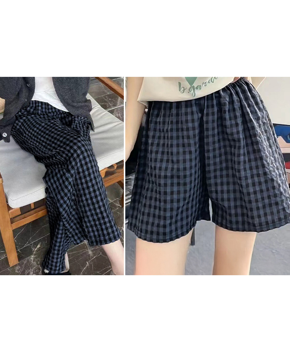 カラフルギンガムチェックパンツ 春夏 ショート・ロング