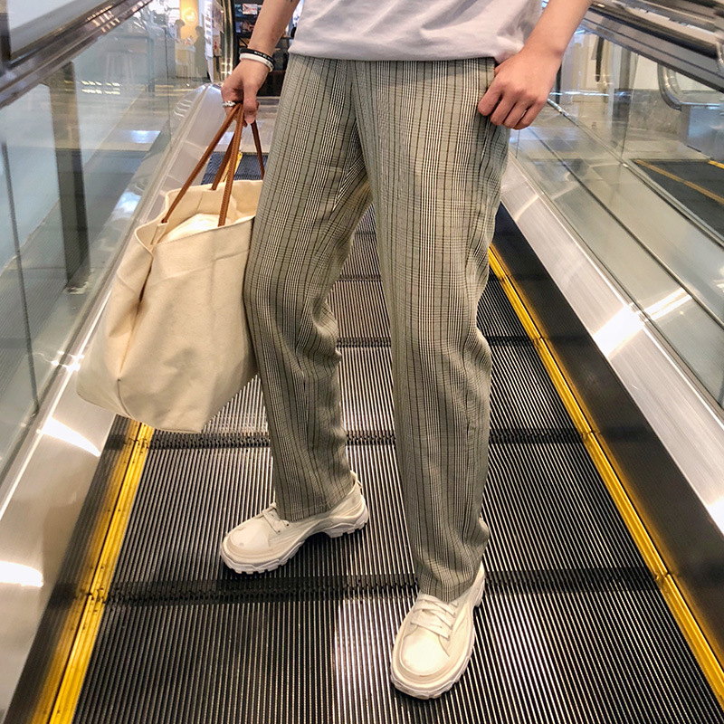 チェックパンツゆったりシルエット クラシック チェックパンツ