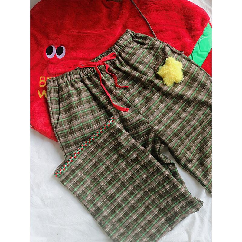 チェックパンツおしゃれフォークロア タータンチェックパンツ