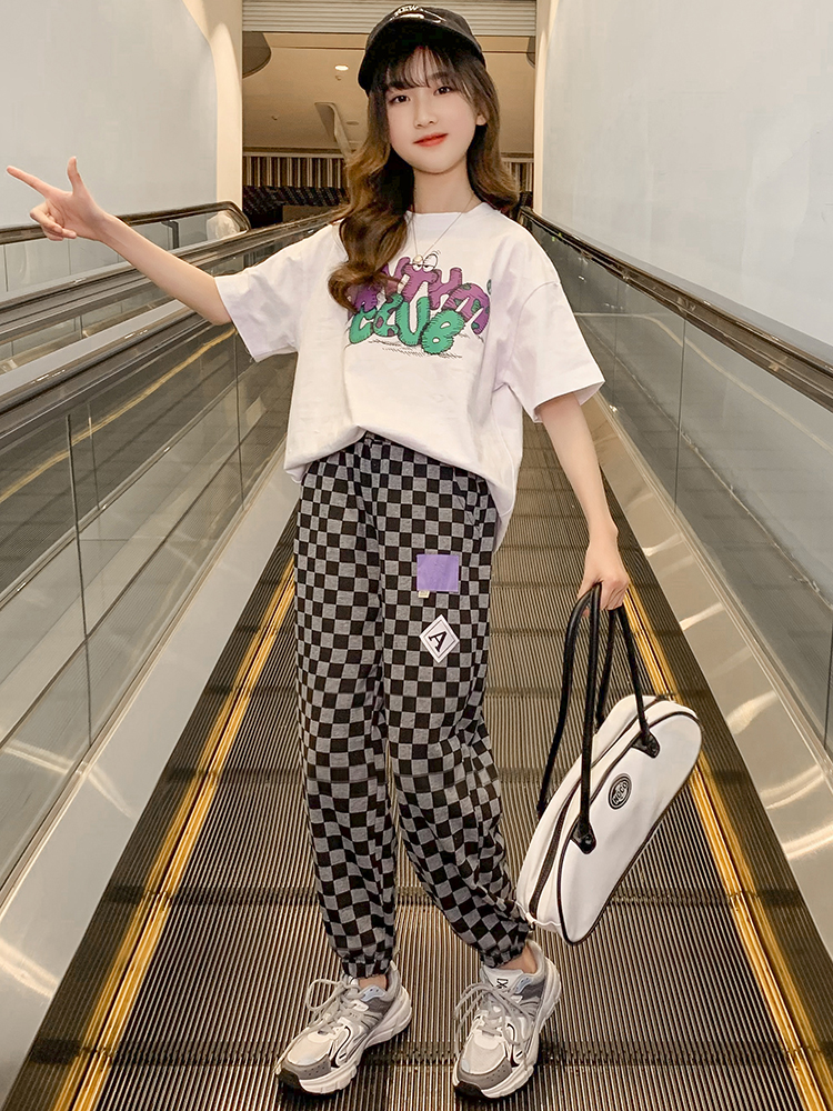 チェックパンツ 市松模様チェックワイドパンツ