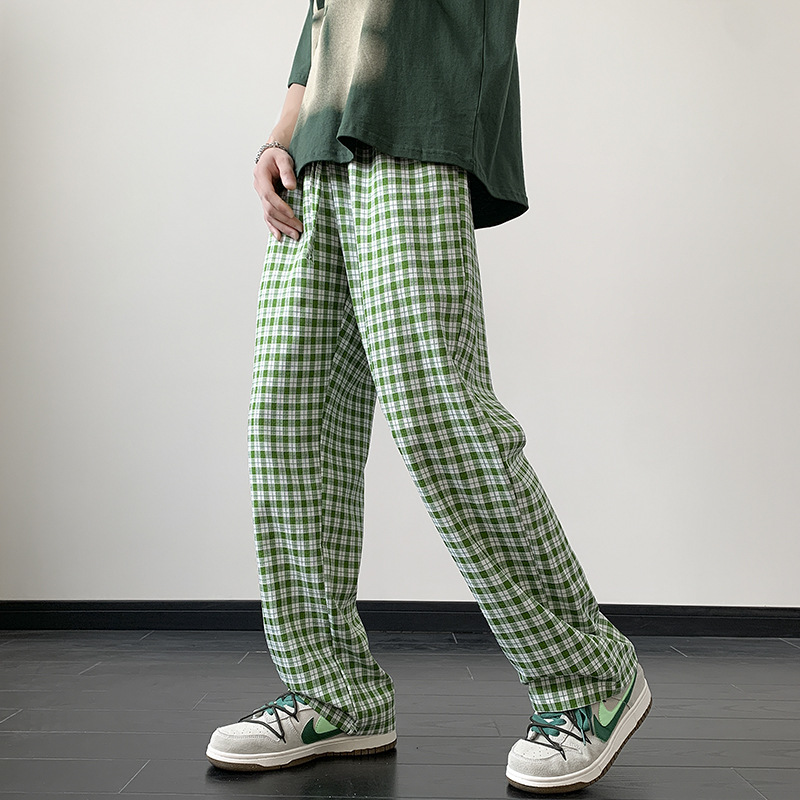チェックパンツ ゆったりチェックワイドパンツ