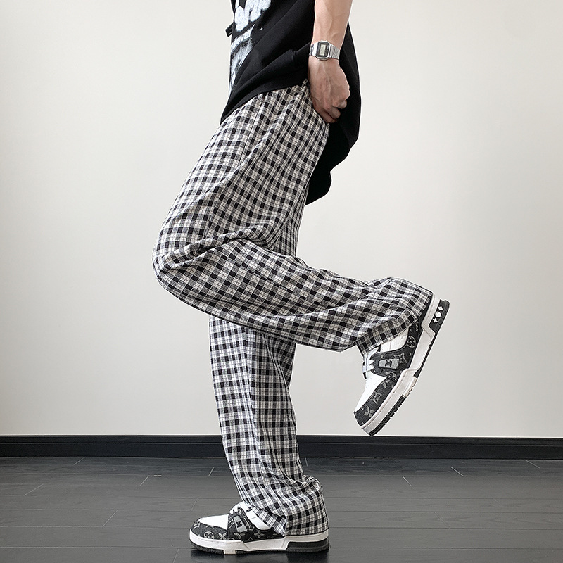 チェックパンツ ゆったりチェックワイドパンツ