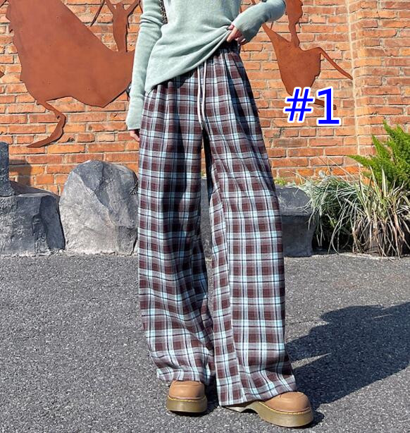 チェックパンツ チェック柄ワイドパンツ レディース ゆったりスラックス