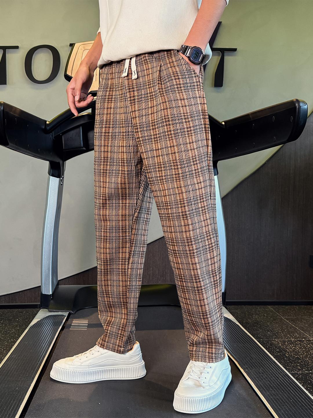 チェックパンツすっきりシルエット チェックパンツ