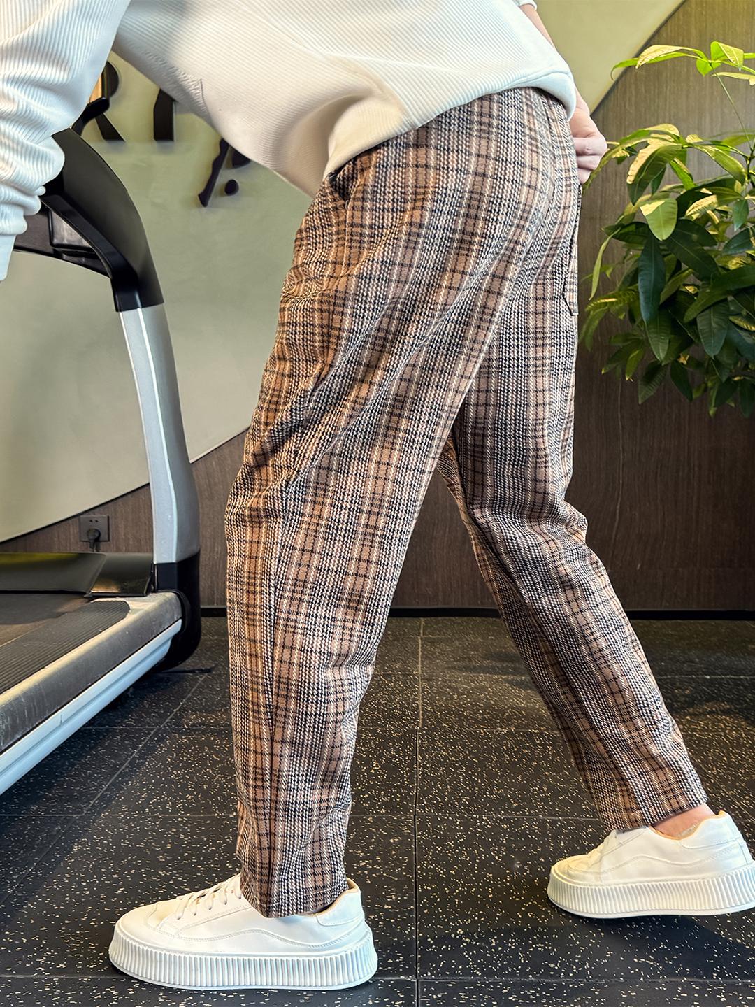 チェックパンツすっきりシルエット チェックパンツ