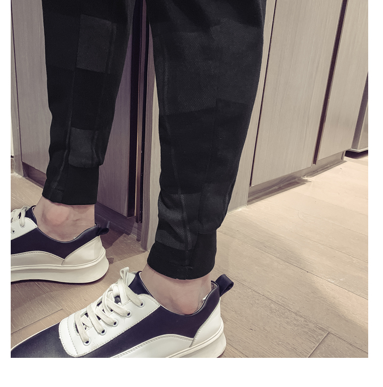 チェックパンツ モダンチェック ウエスト紐 スキニーパンツ