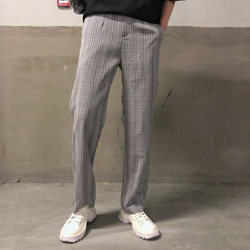 チェックパンツゆったりシルエット クラシック チェックパンツ