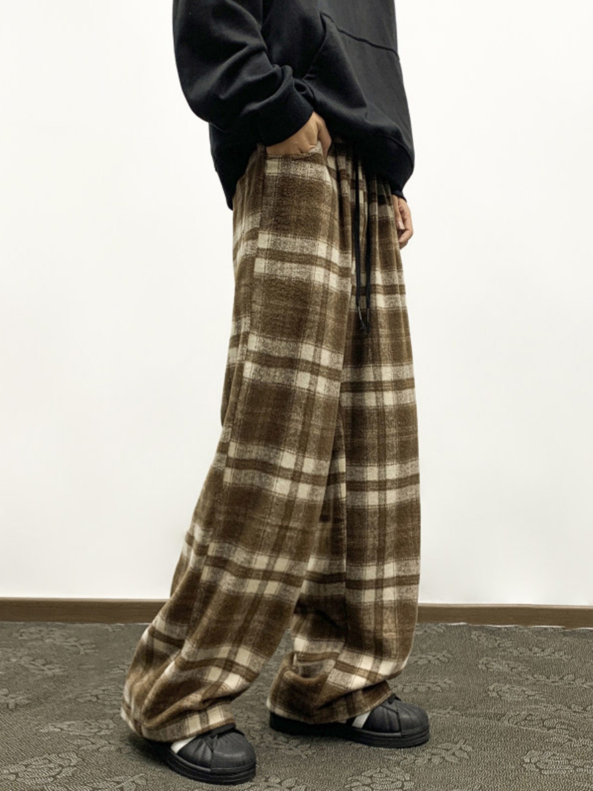 チェックパンツ 森の息吹 ワイドタータン