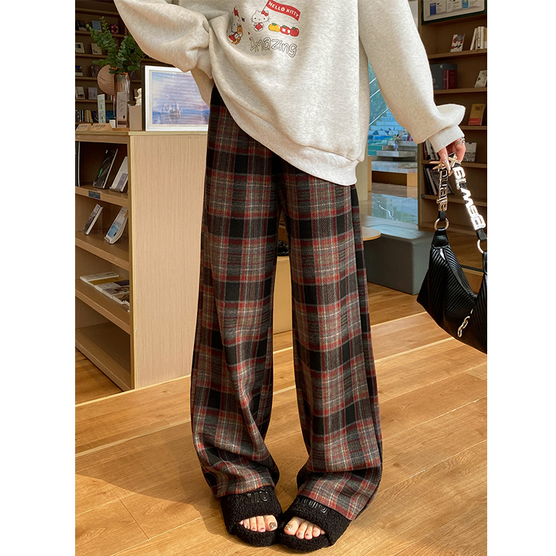 チェックパンツ　のびのびチェックパンツ