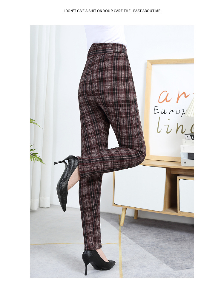 チェックパンツあったか裏起毛グレンチェックパンツ