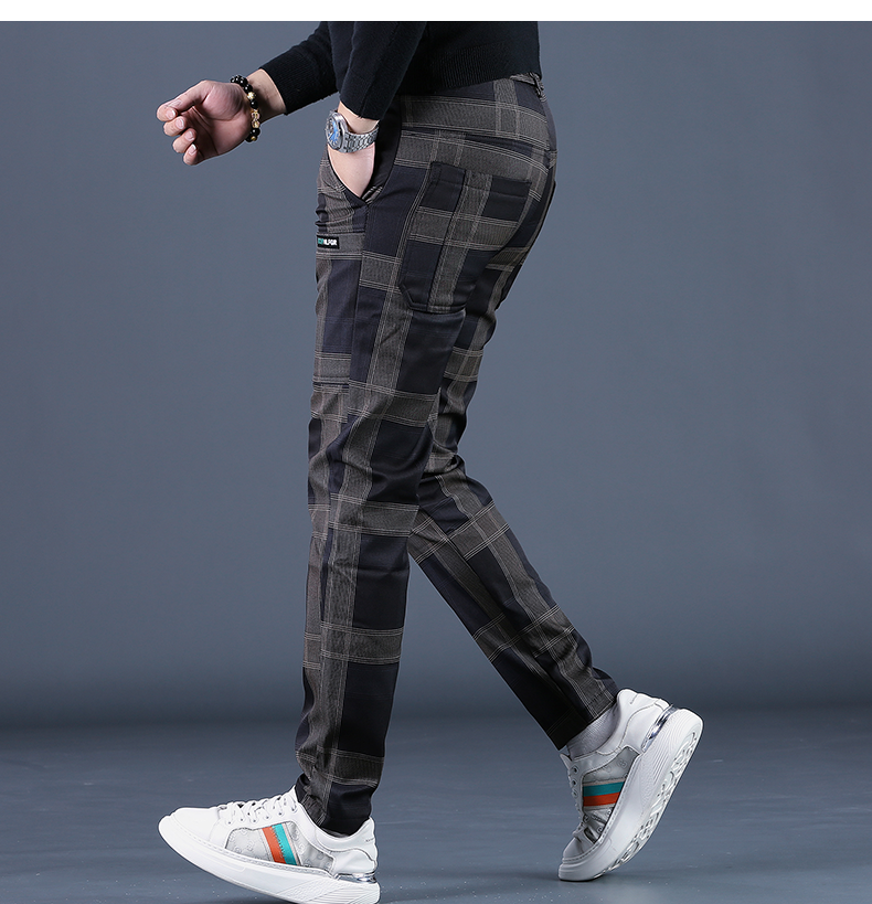 チェックパンツ モダンチェック柄スタイリッシュパンツ