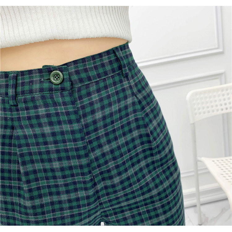 チェックパンツ クラシカルチェックストレートパンツ