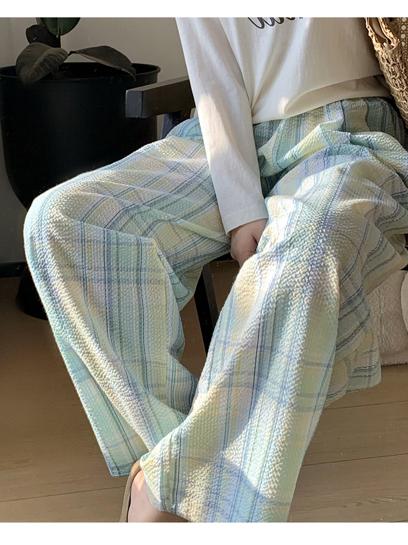 チェックパンツ 優しい風合いのワイドパンツ