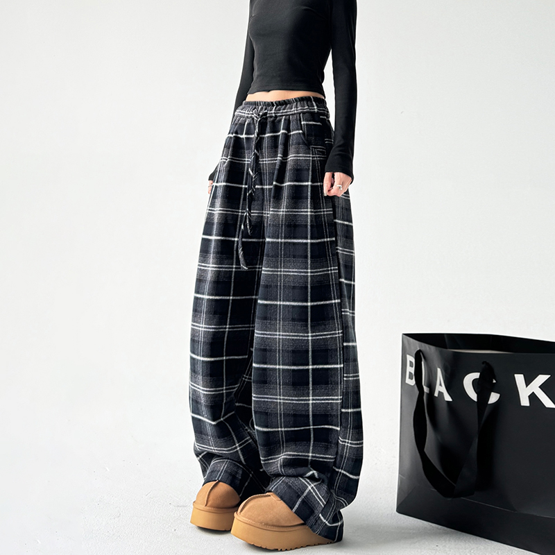 チェックパンツ　ウエストゴム リラックス
