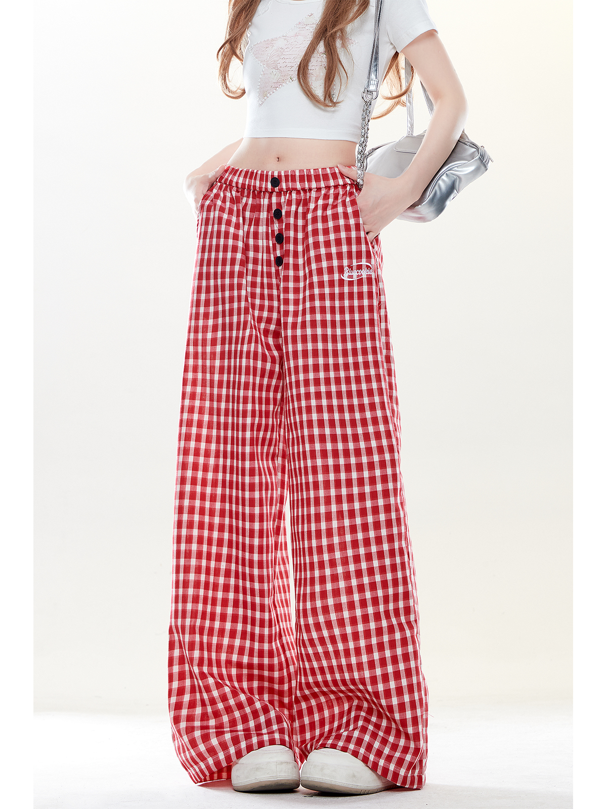 チェックパンツ ピクニックワイドパンツ
