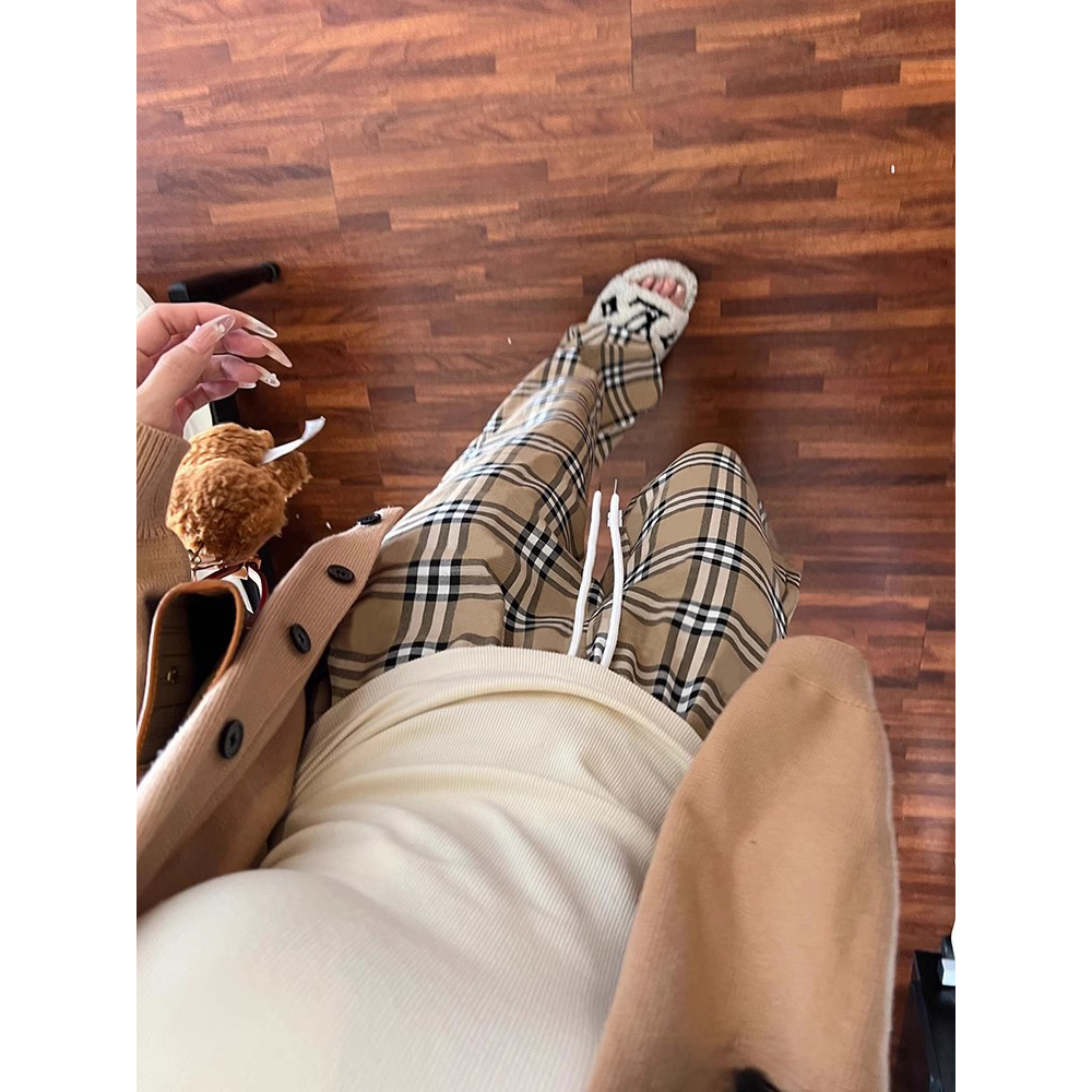 チェックパンツゆったりタータンチェックパンツ