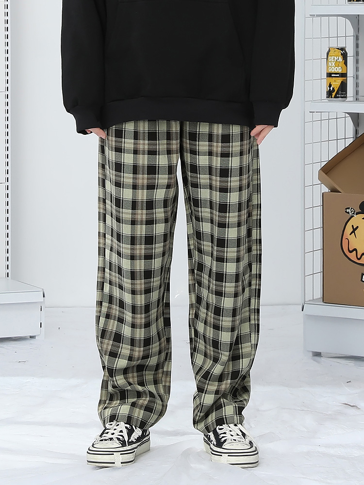 チェックパンツ チェックパンツ 伝統格子リラックスパンツ