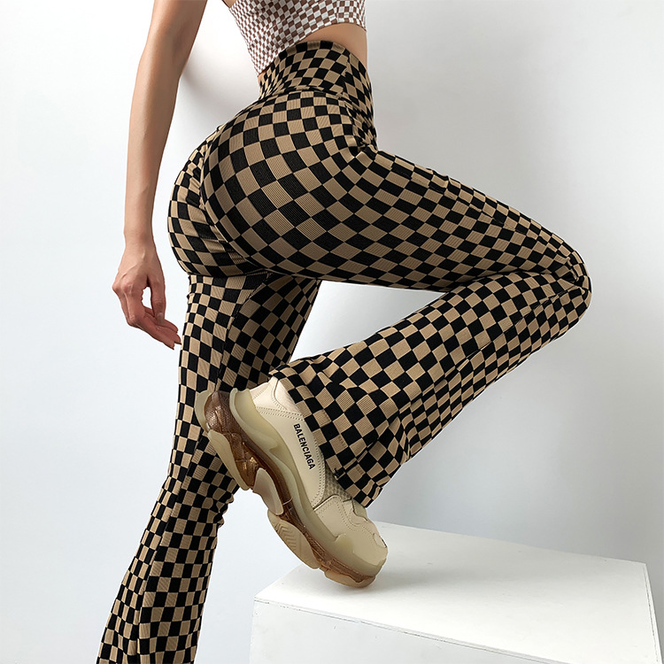 チェックパンツ スキニー 市松模様ストレッチ美脚パンツ