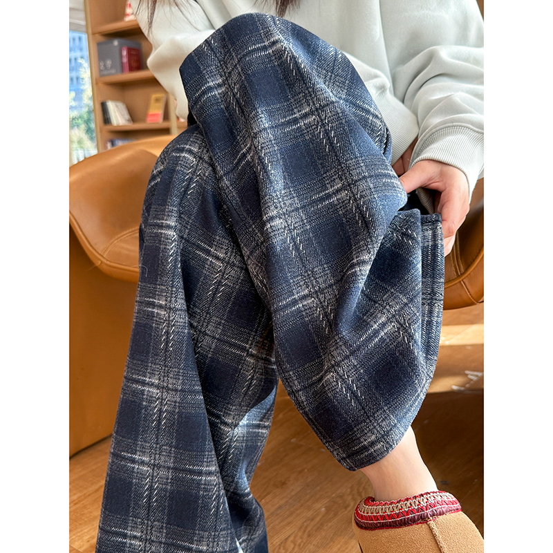 チェックパンツ ふんわりタータンチェックワイドパンツ