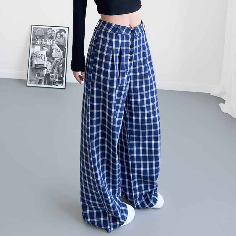 チェックパンツ ゆったりシルエット チェック柄 ワイドパンツ