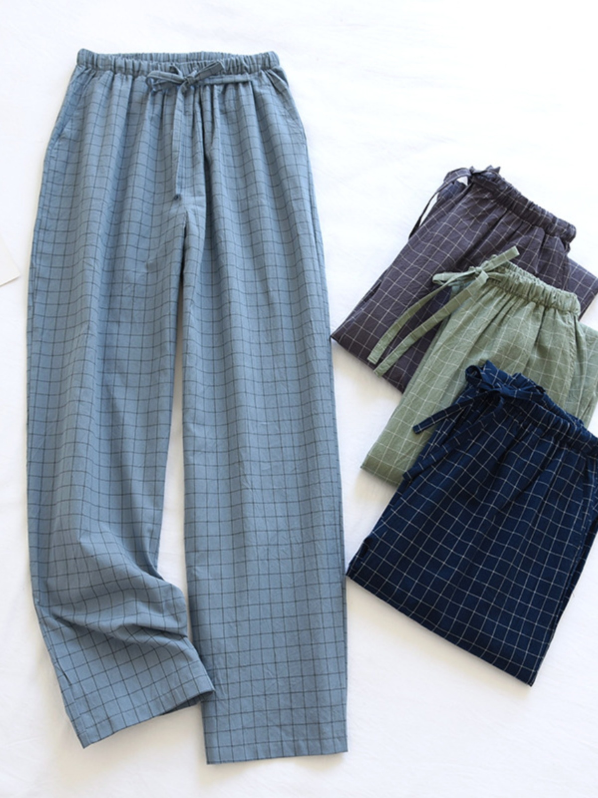 チェックパンツ ゆったりリラックス 格子柄パンツ