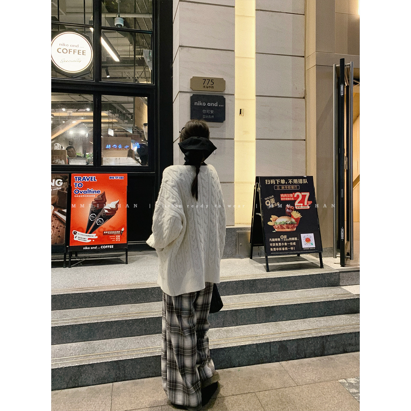 チェックパンツ オーバーサイズ タータンワイドパンツ