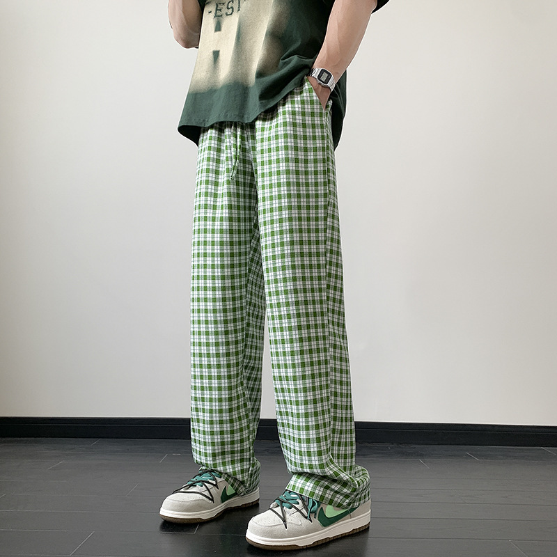 チェックパンツ ゆったりチェックワイドパンツ