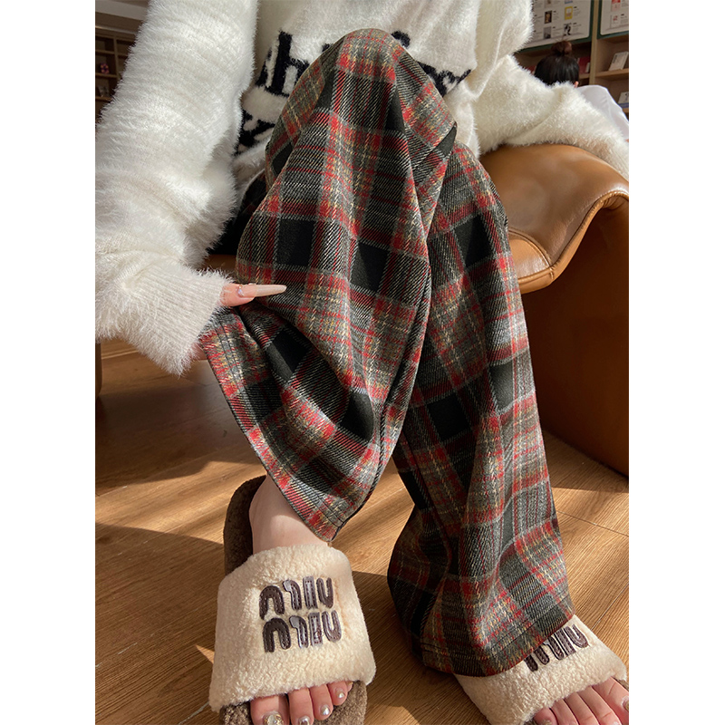 チェックパンツ　のびのびチェックパンツ