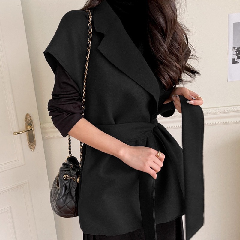 レディースベスト 秋冬新作ラシャ素材ジレベスト袖なし上品レディース