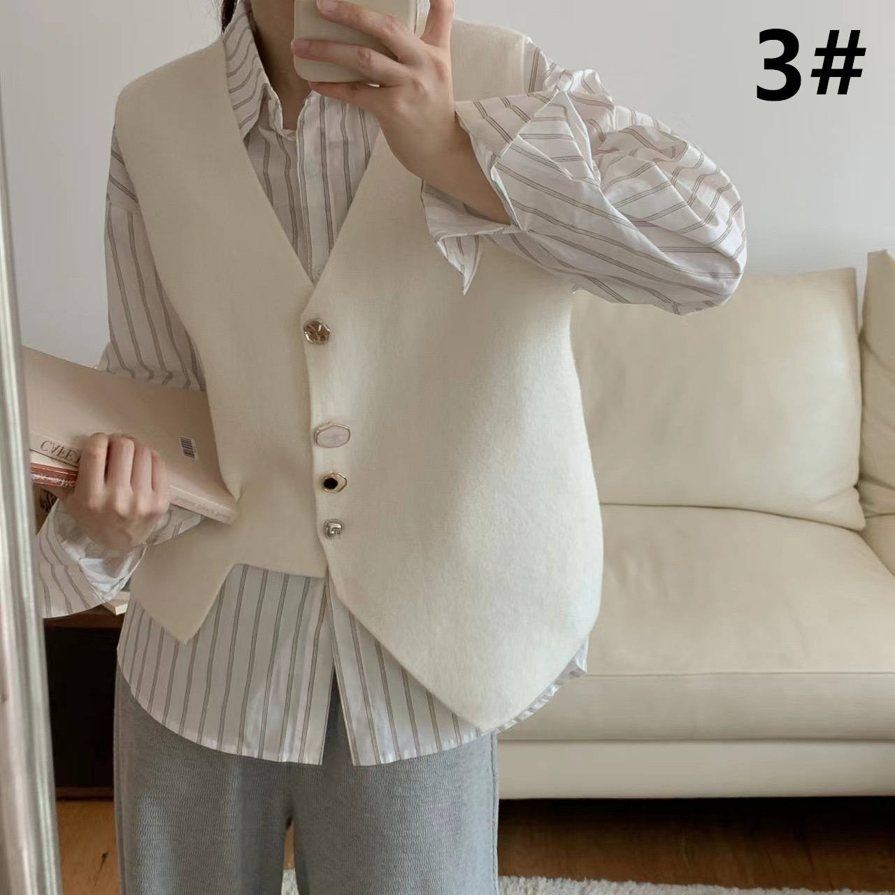 レディースベスト 秋冬新作ニットベスト袖なし上品レディース