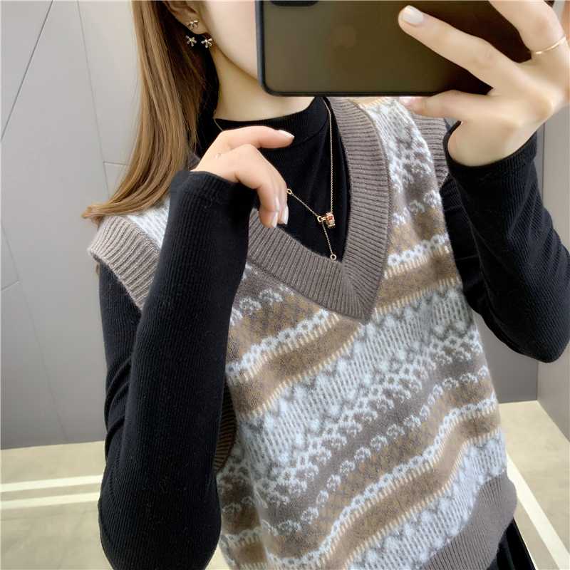 フェアアイル柄レディースベスト