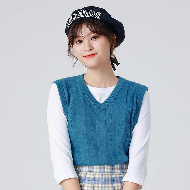 レディースベスト メリハリシルエットニットベスト