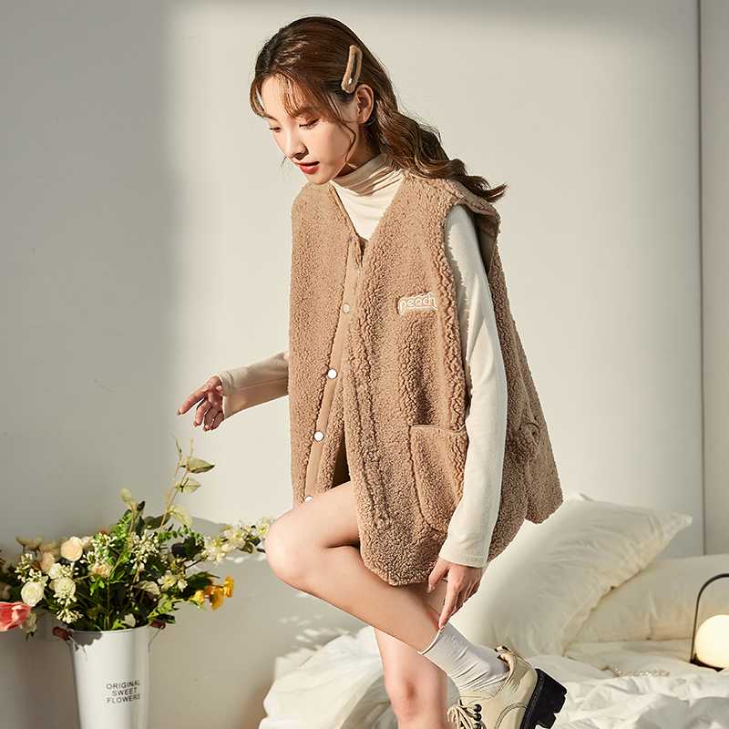 レディースベスト もこもこ着心地抜群 ぬくぬくベスト