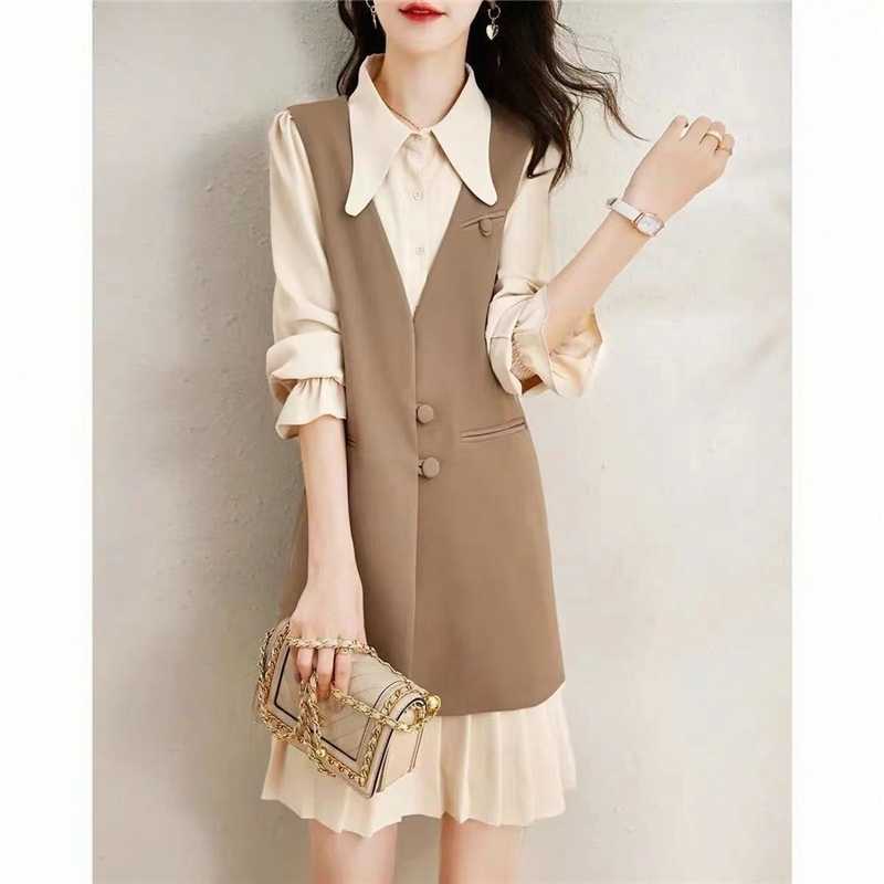 レディースベスト シンプルエレガントなロングベスト