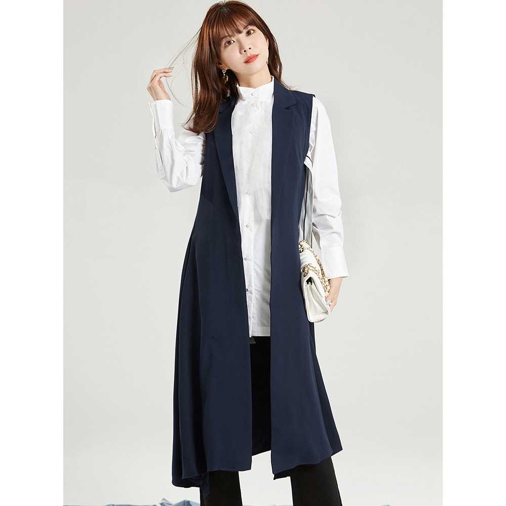 レディースベスト なめらかドレープノースリーブジレ