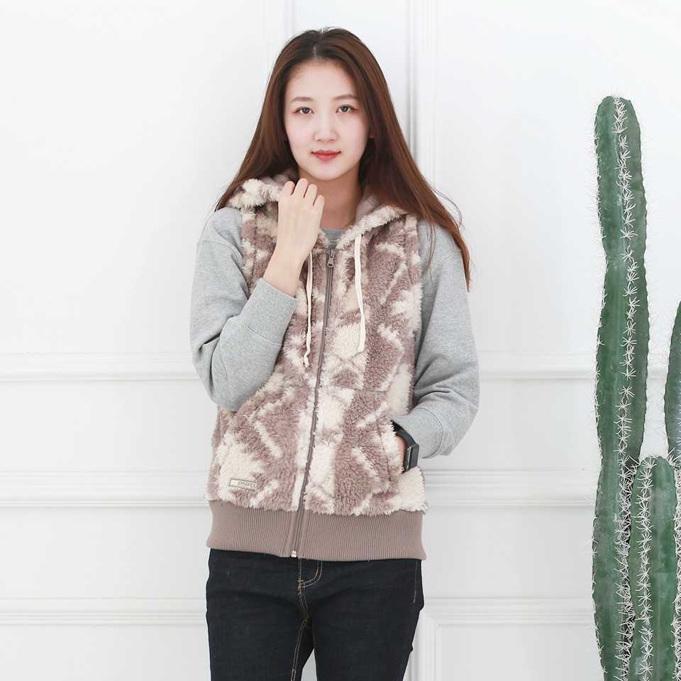 レディースベスト もこもこ切り替えフリースベスト