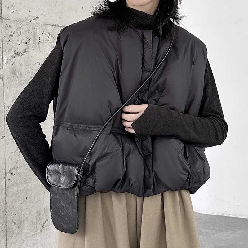 レディースベスト シンプルふわふわダウンベスト