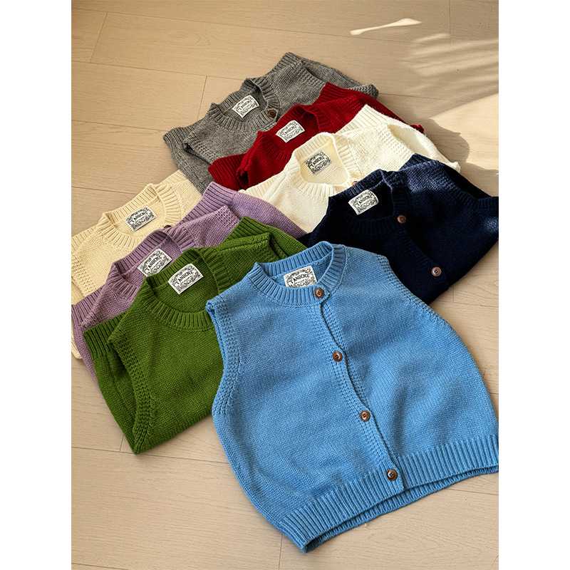 レディースベスト シンプルベーシックニットベスト