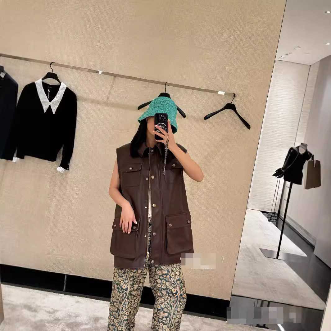 レディースベスト ポケットデザイン レディースレザーベスト